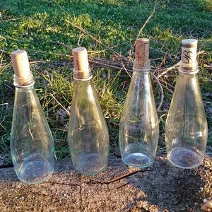 Clear glass bottles (set of 4)
